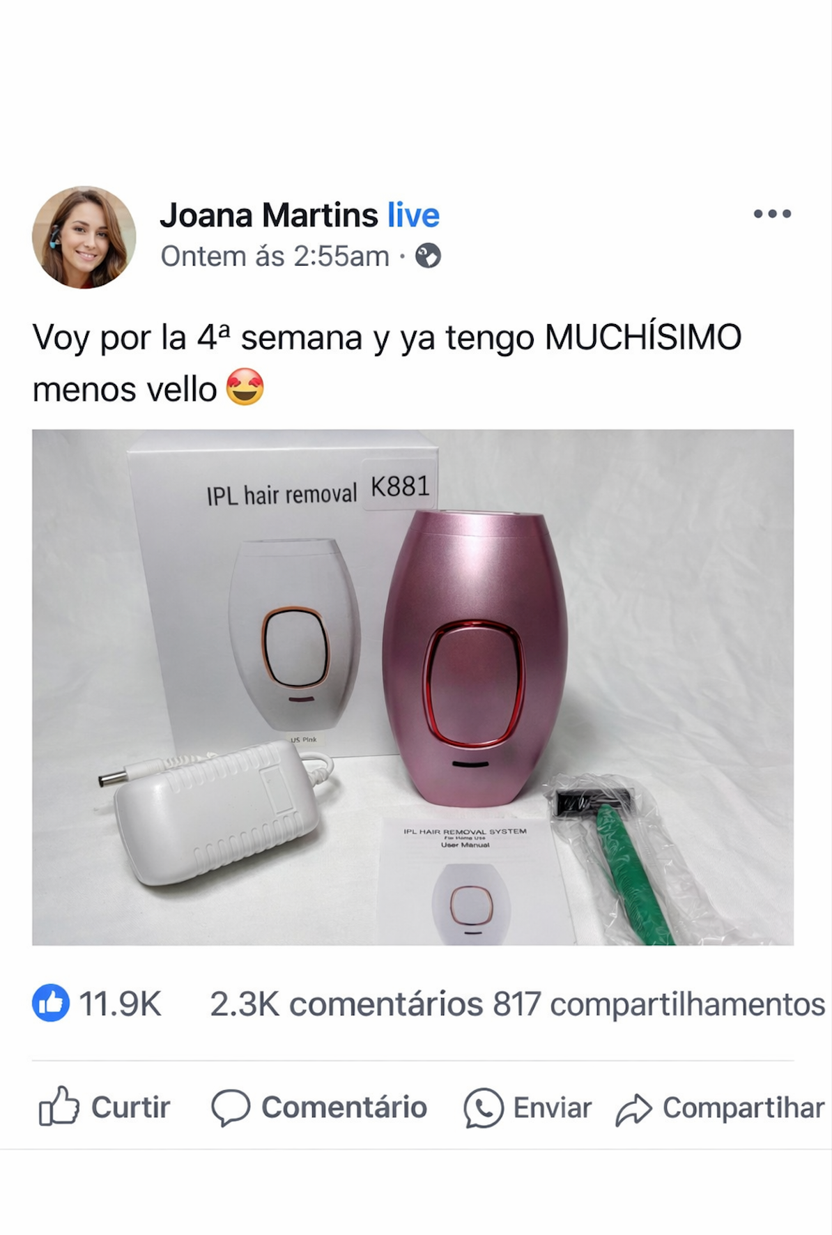 Depiladora Láser IPL Profesional – Piel Suave Sin Dolor Desde Casa