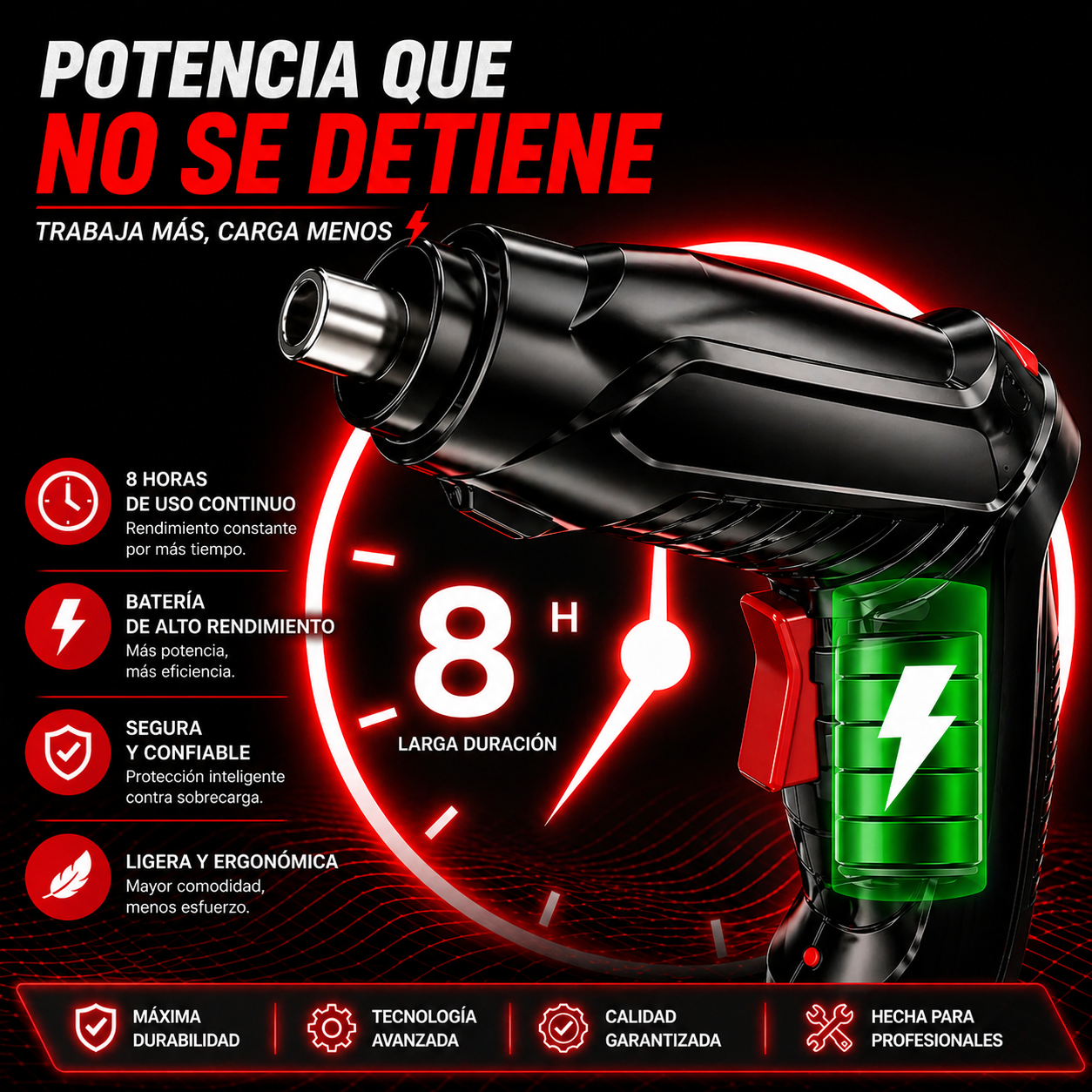 ⚙️ Combo de Herramientas Profesional: Destornillador Eléctrico +(GRATÍS) Set de Raches y 46 Accesorios